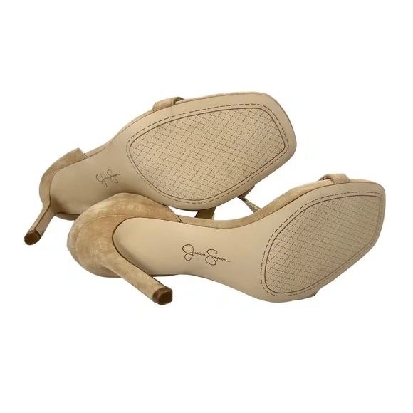 Jessica Simpson Almond Omesa Golden Chain T-Strap Heels – Women’s 10M (4” Heel) - Picture 4 of 10